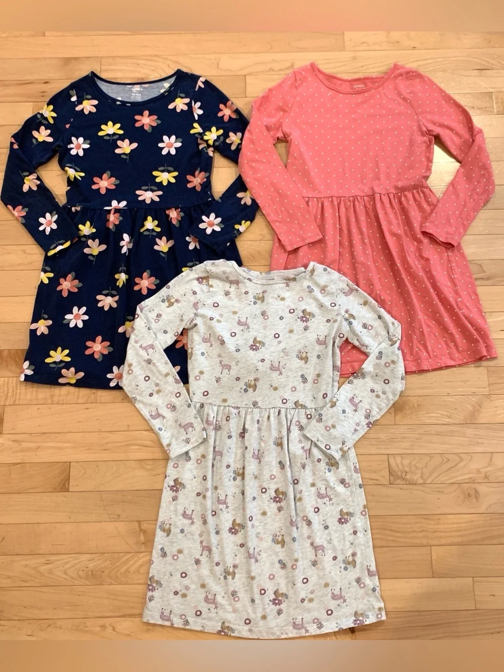 Carter's Youth Girls Size 12 Kids Long-Sleeve Dresses Set of 3